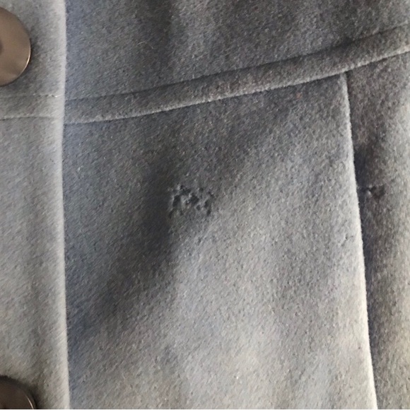 Vintage Sky Blue Long Wool Coat Medium - Picture 6 of 8